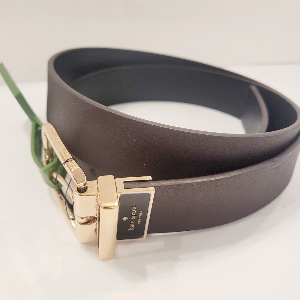 kate spade Brown Leather Belt with Gold Hardware